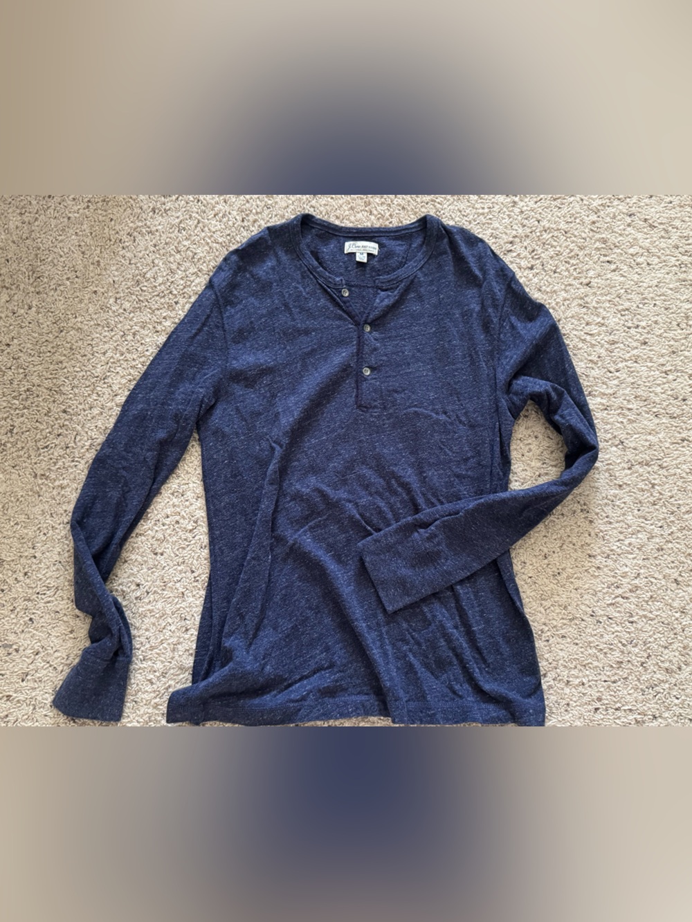 J. Crew Navy Blue Long Sleeve Henley Shirt